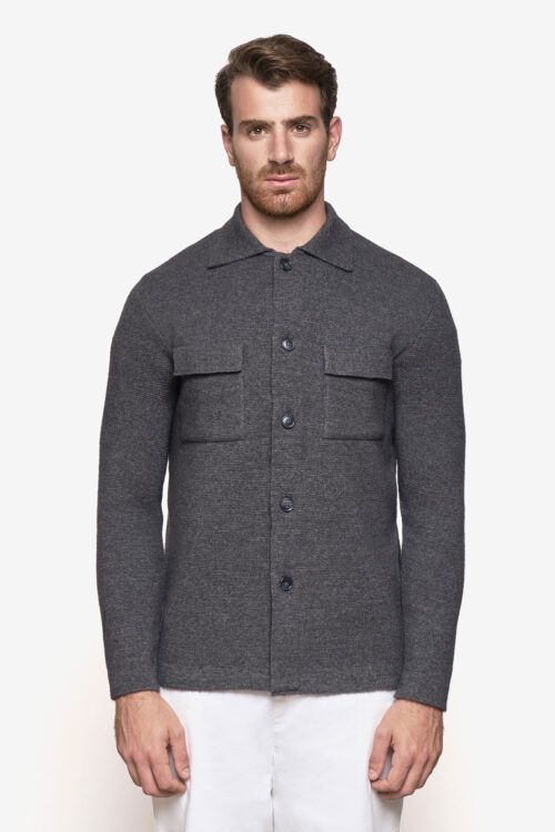 Overshirt knitted shirt "cloth stitch"