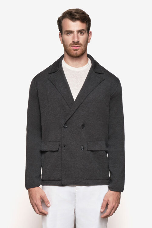 Double-breasted jacket "cloth stitch"