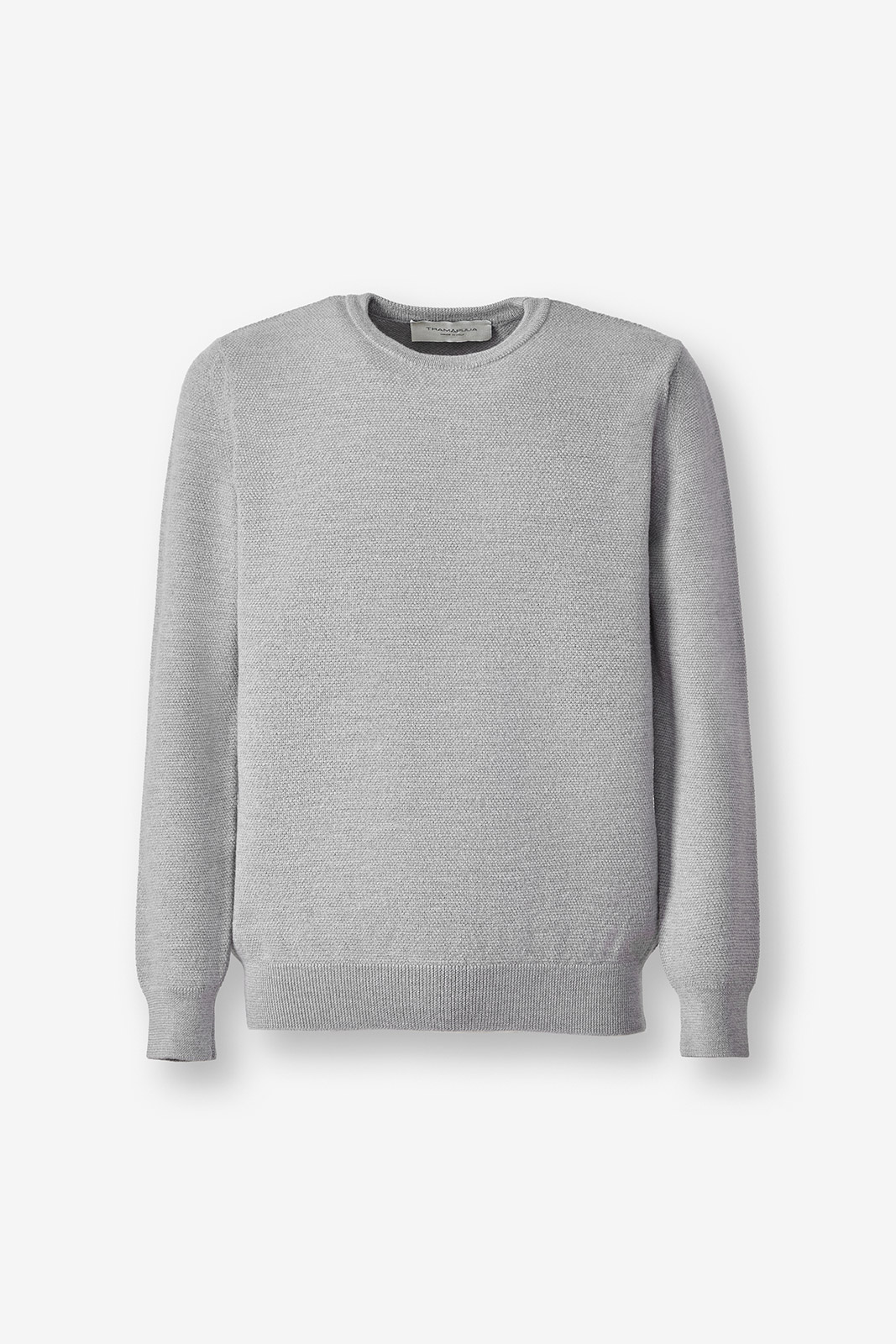 026M_grigio_01 MAGLIONE GIROCOLLO PERLA MANICHE LUNGHE